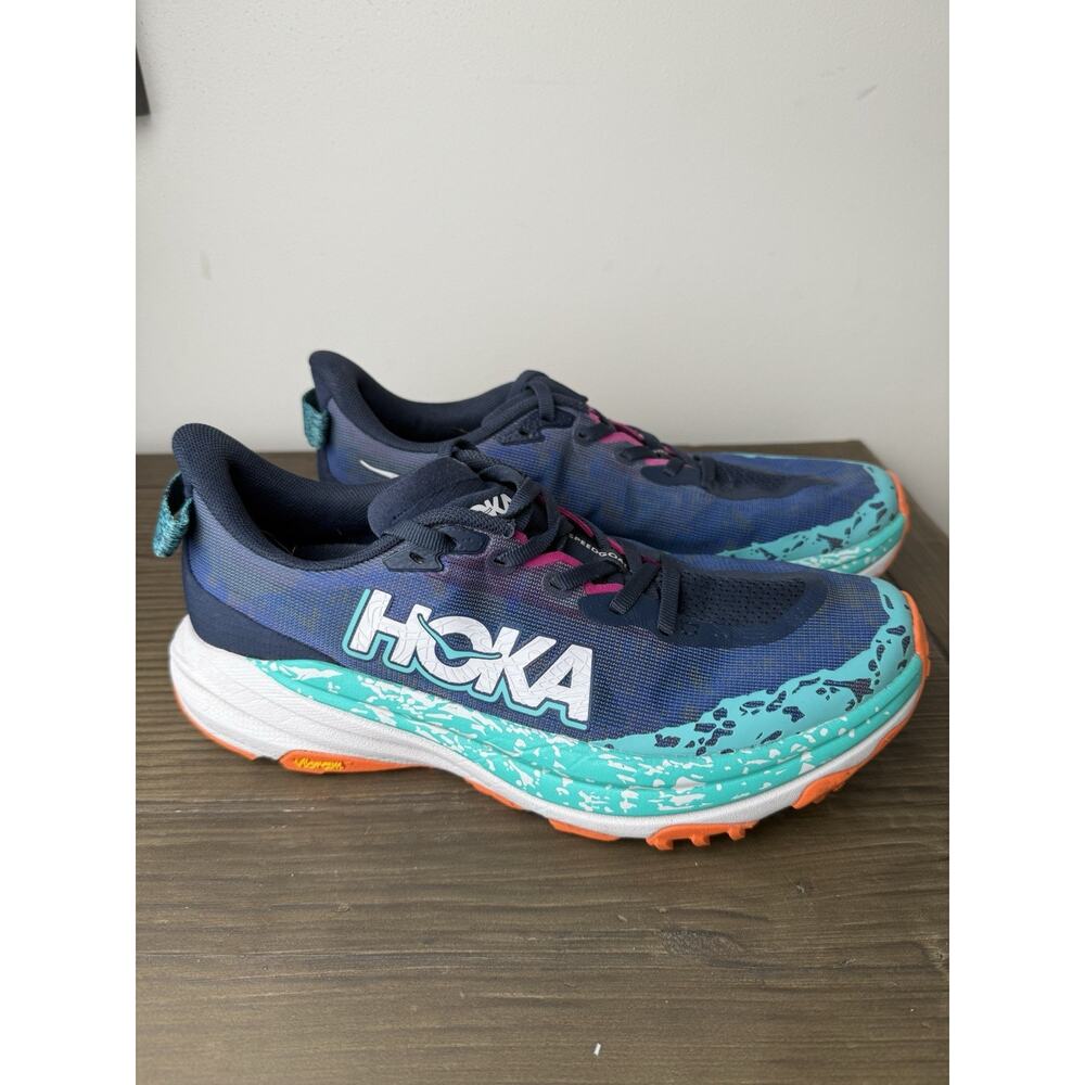 Hoka Women's Navy Teal Orange Running Sneakers
